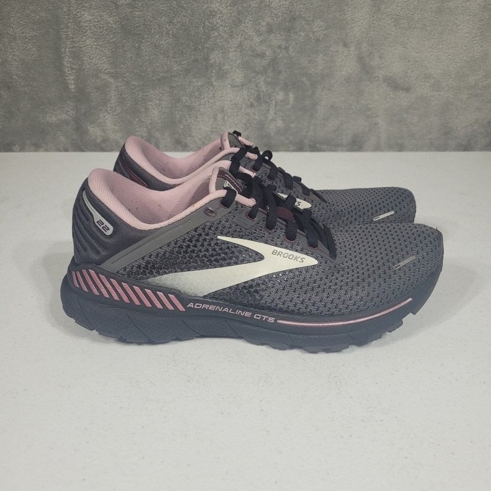 Brooks Adrenaline GTS 22 Womens Shoes Size 9.5B Black Running Athletic Sneakers
